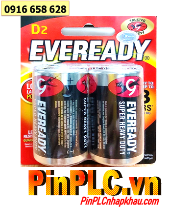 Eveready 1250-BP2; Pin đại D 1.5v Eveready 1250-BP2 R20P chính hãng _Made in Singapore (Loại Vỉ 2viên)
